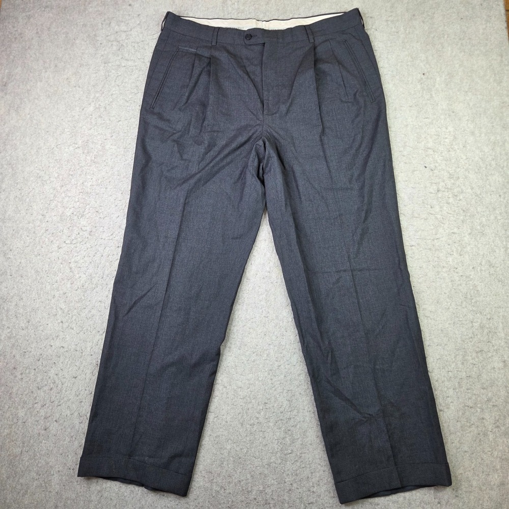Davide Cenci Dress Pants Mens 36x30 Gray Excellent Wool Pleated Italy